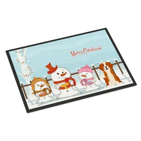 Carolines Treasures Merry Christmas Carolers English Foxhound Indoor or Outdoor Mat, 18 x 0.25 x 27 in. BB2441MAT